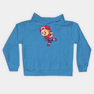 Cute Boy Going To School Cartoon Kids Hoodie